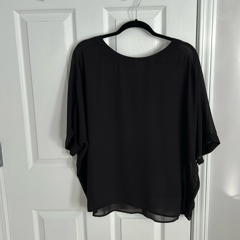 Black Sheer Blouse Uniqlo Size XL